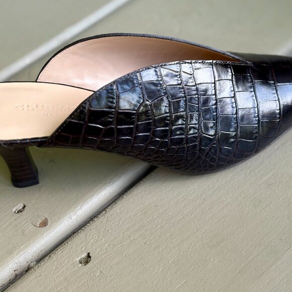 Club Monaco Nahdine Mule – Italian Croc-Embossed Leather | Size 38 / US 8 - Picture 5 of 6